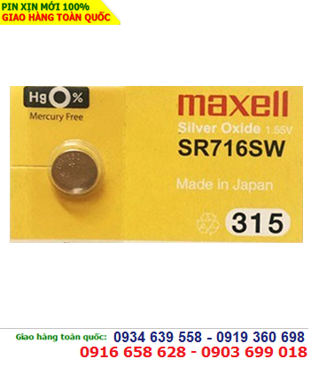Maxell SR716SW - 315; Pin đồng hồ 1.55v Silver Oxide Maxell SR716SW - 315
